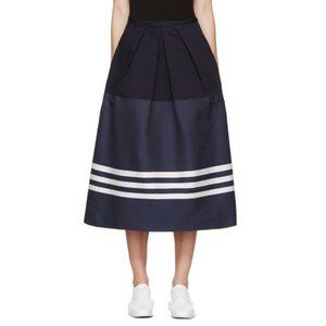 Jil Sander Navy Navy Striped Midi Skirt